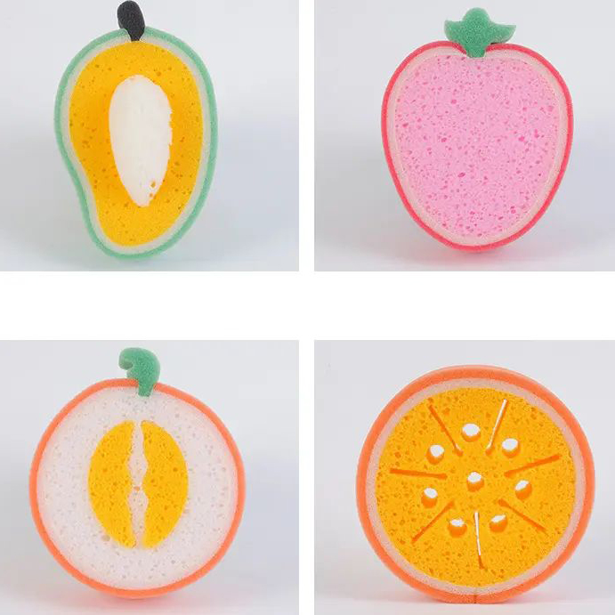 草莓芒果增稠碗洗涤水果海绵擦拭