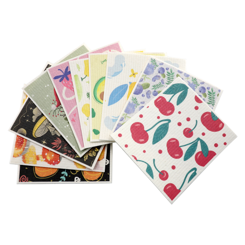 干湿两用印花定制图案纤维素抹布