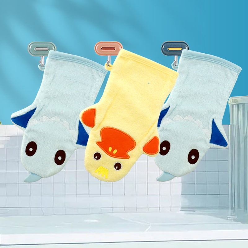 手巾悬挂式加厚娃娃吸收快干不脱落小方形毛巾儿童毛巾卡通柔软